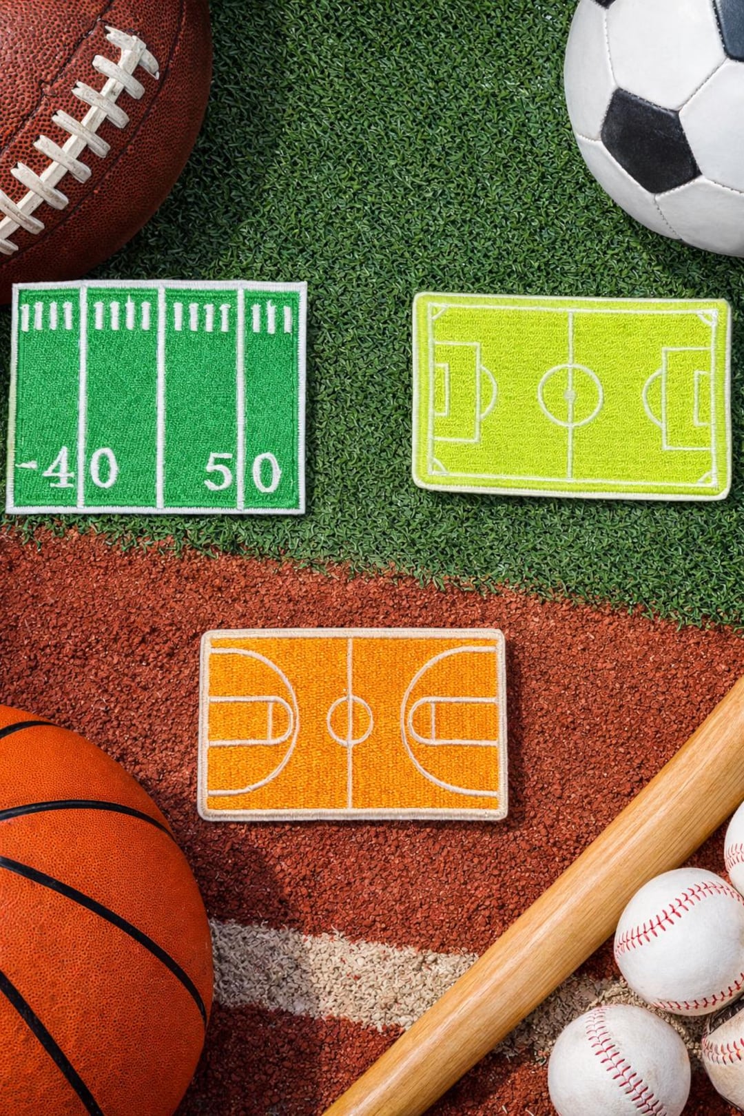Sports Field Embroidered Patch | Football, Basketball, Soccer Court ...