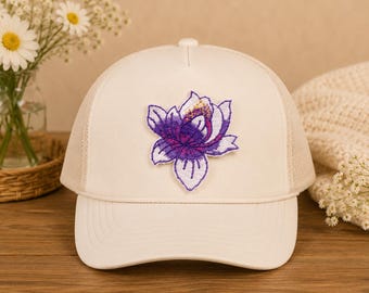 Colorful Lotus Flower Embroidered Patch