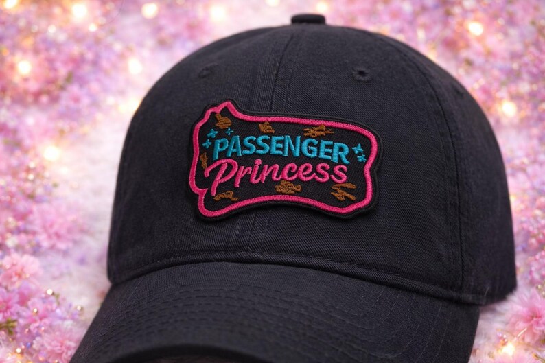 Passenger Princess Embroidered Patch, Pink Teal Girly Hat Accessory bild 2