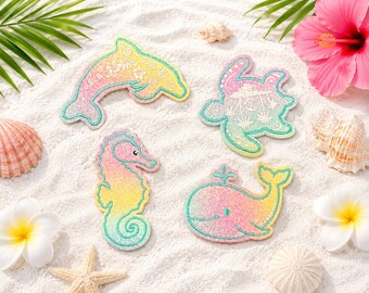 Pastel Ocean Animal Embroidered Patch