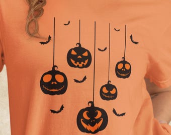 Hanging Jack O Lanterns Shirt | Pumpkin Faces Graphic Gift for October Holiday