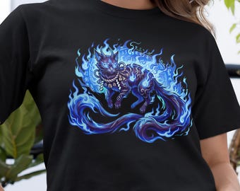 Two Tailed Nekomata T-Shirt | Japanese Yokai Cat Graphic Gift for Anime Fans