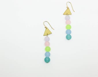 Triangle Earrings   Geometric earrings Pastel  Earrings Dainty jewelry  Gift for her