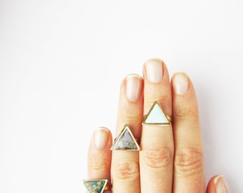 Geometric knuckle triangle ring . Choose Your Color Geo ring. Simple modern geo ring Polymer clay