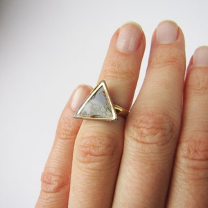Geometric knuckle triangle ring . Choose Your Color Geo ring. Simple modern geo ring Polymer clay image 5