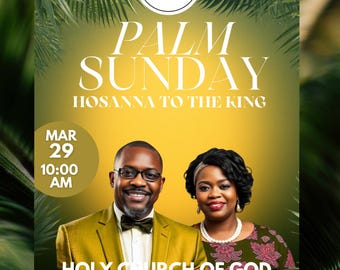 Palm Sunday Church Flyer | Editable Canva Template