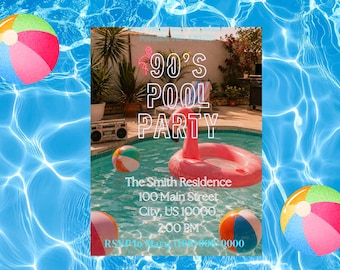 Summer Pool Party Invitation Template
