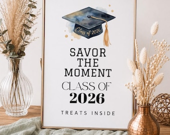 Graduation Dessert Table Sign, Printable Graduation Treat Table Sign, Editable Graduation Candy Bar Sign, Graduation Sign