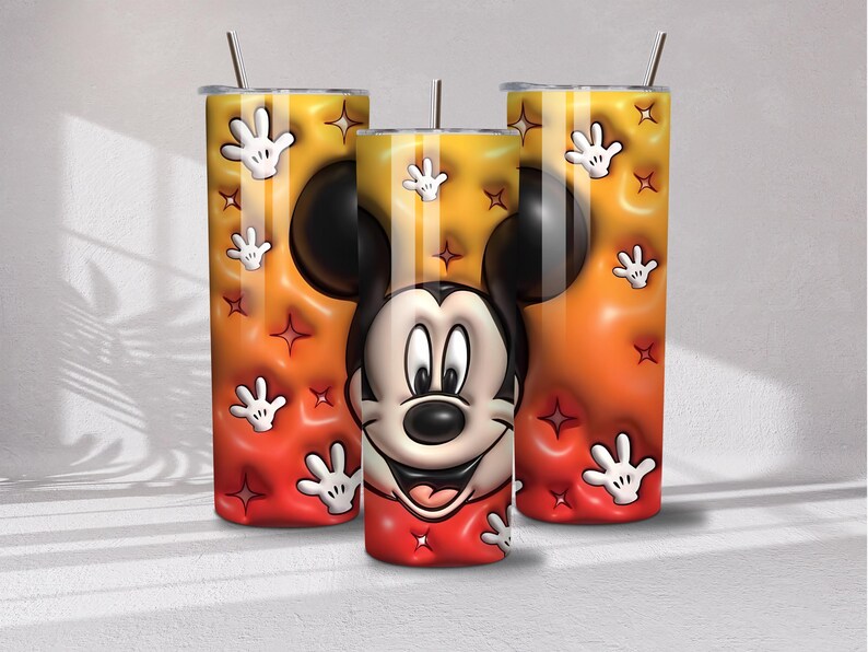 Projekt kubka z Myszką Miki, projekt smukłego kubka o pojemności 20 uncji, obraz sublimacyjny, opakowanie kubka, kubek z Myszką Miki, Myszka Miki, pobieranie cyfrowe zdjęcie 4