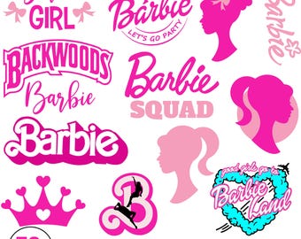 Pakiet svg Barbie, różowe logo, pakiet svg Barb, pliki svg dla dziewcząt, pliki svg dla cricut, pliki svg dla dziewcząt, naklejki clipart, pliki svg, pliki svg clipart w formacie png