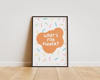 Wydruk „Co na obiad” | Zabawny prezent na ścianę do domu