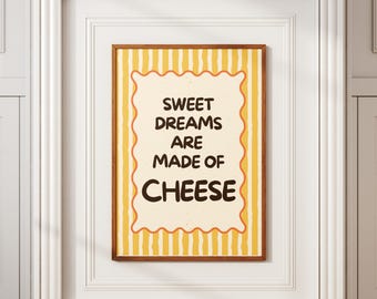 Słodkie sny zrobione z sera | Zabawna dekoracja ścienna | Prezent do domu