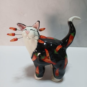 Lacombe Whimsiclay Cat Figurines - Etsy