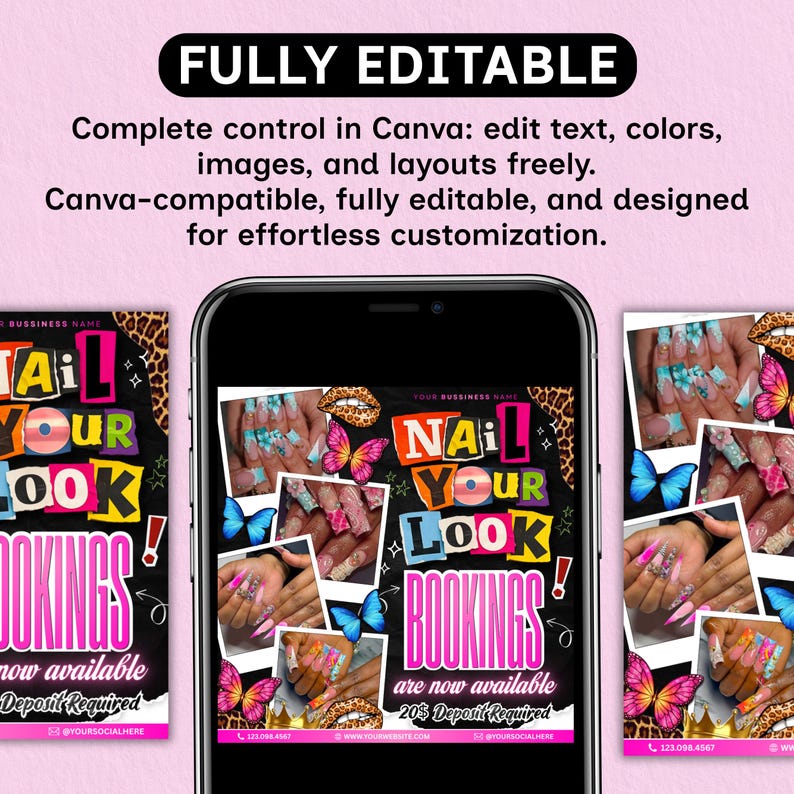 Nail Flyer DIY Nail Tech Flyer Nail Special Deal Flyer Nail Flyer Bookings Nail Tech Booking Flyer Nail Book Now DIY Nail Deal Booking Flyer