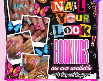 Nail Flyer DIY Nail Tech Flyer Nail Special Deal Flyer Nail Flyer Bookings Nail Tech Booking Flyer Nail Book Now DIY Nail Deal Booking Flyer