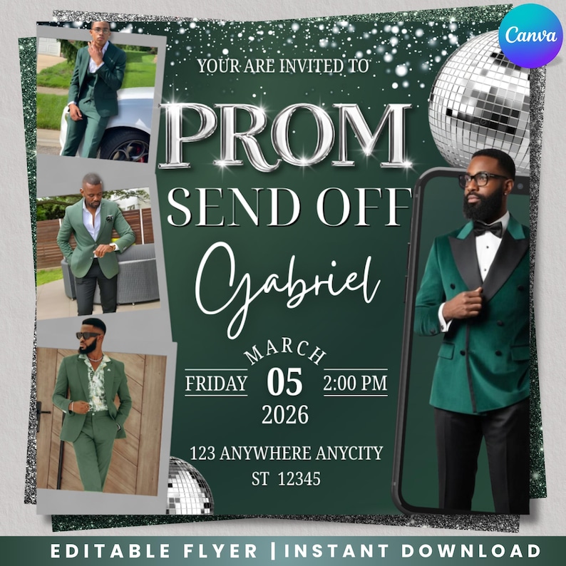 Instant Prom Design Prom Send off Flyer, DIY Prom Flyer, Prom Canva Template, Prom Send Off ...