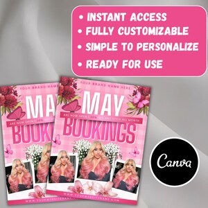 May Booking Flyer, Mothers Day Booking Flyer, May Hair, May Books Open, May Appointment Flyer, May Book Now, May Lashes Nail Braid Wig Flyer