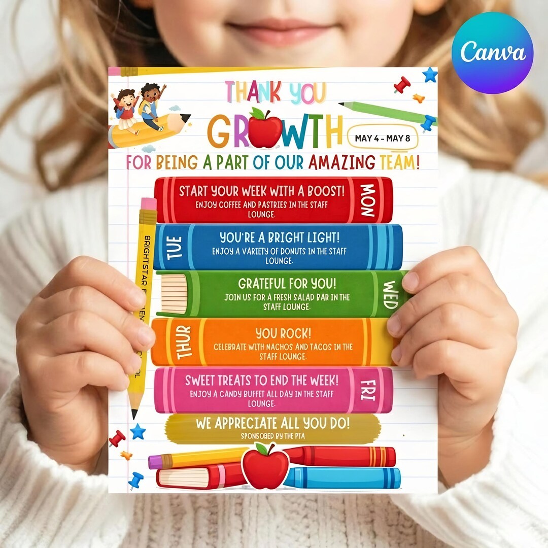 Storybook Weekly Routine Storybook Theme Teacher Appreciation Week Itinerary Flyer, Thanks for ...