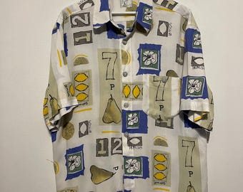 Camiseta vintage de los 90 con estampado de limones y números | Camiseta unisex retro de verano de corte holgado