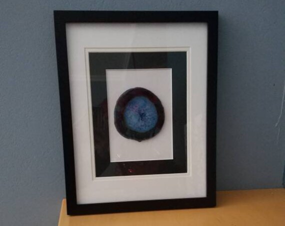 Geode rock slice matted 11x14 frame