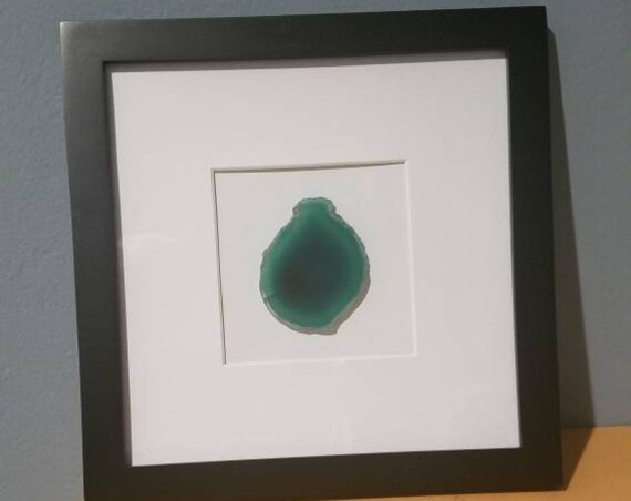 Geode art, matted and framed wall decor, various colors, 8x10 or 8x8