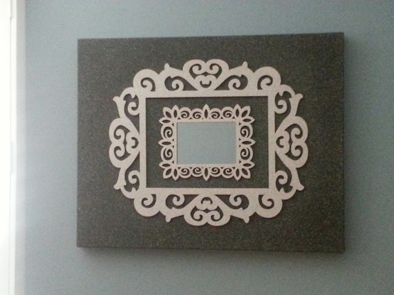 Canvas, double frame, and mirror art wall decor