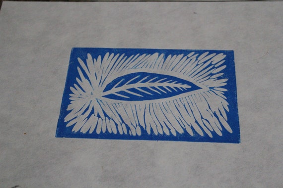 Leaf Wood block print on 9x12 paper