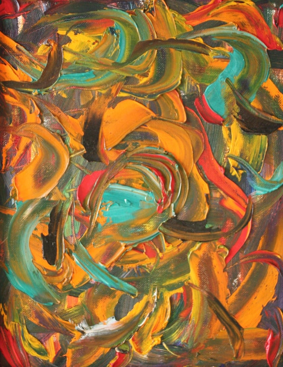 SALE/Reduced Price--Abstract Swirls--original oil on canvas board, signed and framed