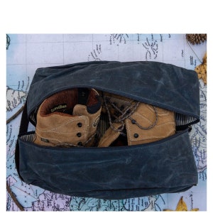 Shoe Bag | Waxed Canvas | Monogrammed | Personalized Shoe Bag | Travel Kit | Matching | Toiletry Travel  Father Groom Groomsmen