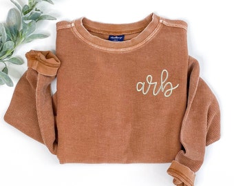 Crew Neck Cord Monogrammed Sweatshirt  | Loungewear | Corded Sweatshirt | Fall Apparel | Blogger Mom Fashion | Customize