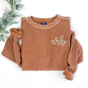 Crew Neck Cord Monogrammed Sweatshirt  | Loungewear | Corded Sweatshirt | Fall Apparel | Blogger Mom Fashion | Customize