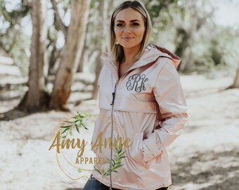 rose gold rain jacket