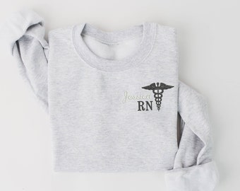 Nurse Crewneck Sweatshirt | Crew Neck Sweatshirt  | Loungewear | Fall Apparel | Personalized RN, CNA, BSN | Nurse Student