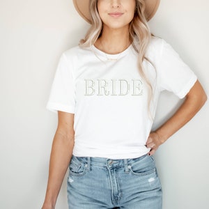 Short Sleeve BRIDE Block Tone on Tone | Crew Neck Tee  | Loungewear | Wedding Apparel | Blogger Mom Fashion | Gifts for the Bride
