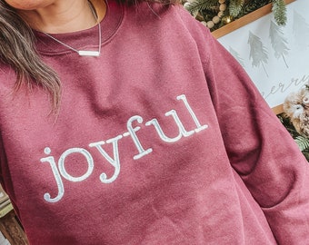 Joyful Typewriter Song Sweatshirt | Crew Neck Sweatshirt  | Loungewear | Holiday Apparel | Mom Fashion | Winter Crewneck Sweatshirt