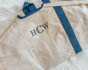 Monogrammed Canvas Garment Bag, Groomsman Gift, Overnight Travel Bag