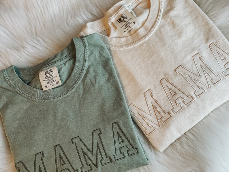 Comfort Colors College Block MAMA short sleeve tee Vintage T-Shirt Unisex Vintage Pigment Dyed Mothers Day Oversized Tee Mom 画像 7