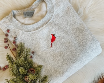 Cardinal Christmas Sweatshirt | Crew Neck Sweatshirt  | Loungewear | Holiday Apparel | Mom Fashion | Winter Crewneck