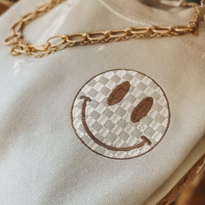 Checker Pumpkin Face Graphic Sweatshirt