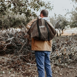 Log Carrier | Mens Gift |  Personalized Firewood Log Carrier | Bag Fathers Day | Groom - Groomsmen | Wedding Shower | Monogrammed Gift