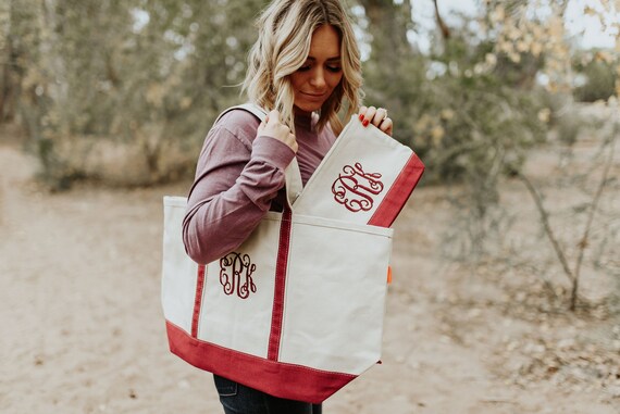 Large Boat Tote with Zipper