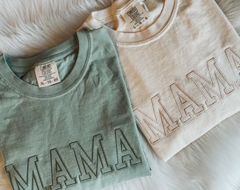 Comfort Colors College Block MAMA short sleeve tee | Vintage T-Shirt | Unisex Vintage Pigment Dyed | Mothers Day | Oversized Tee | Mom