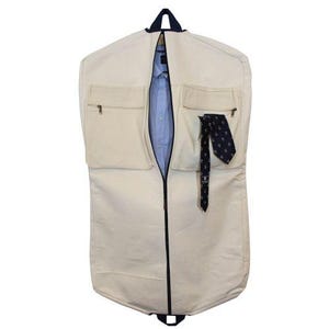Embroidered Canvas Garment Bag Hanging Luggag Overnight Travel Bag Bride Groom Gift Idea | Grad Graduation afbeelding 6