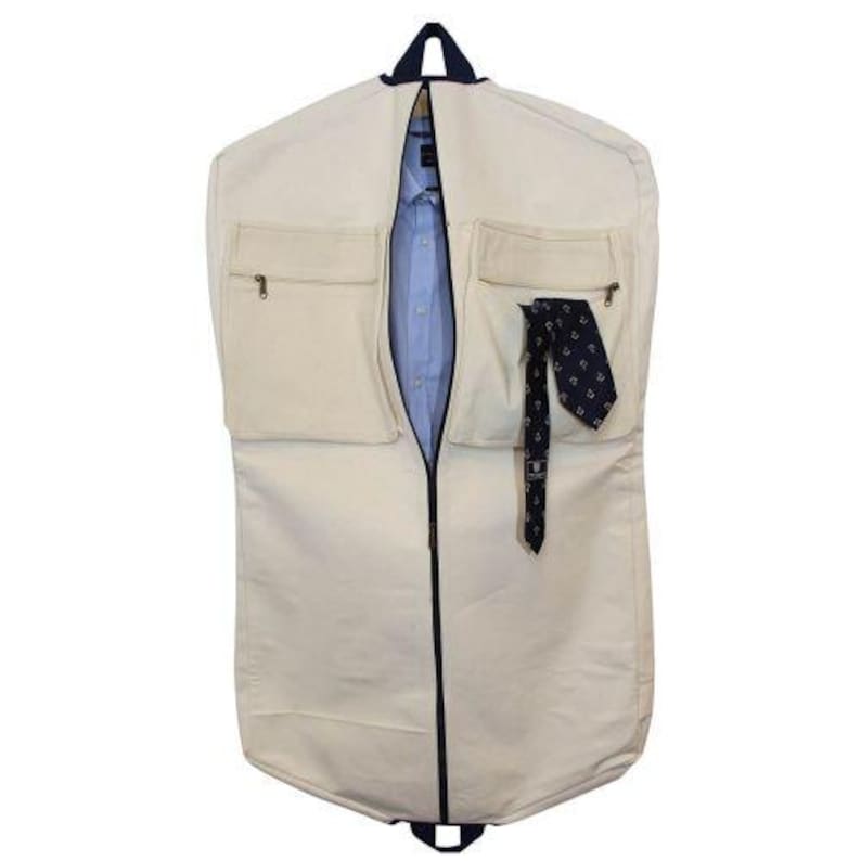 Embroidered Canvas Garment Bag Hanging Luggag Overnight Travel Bag Bride Groom Gift Idea | Grad Graduation afbeelding 6