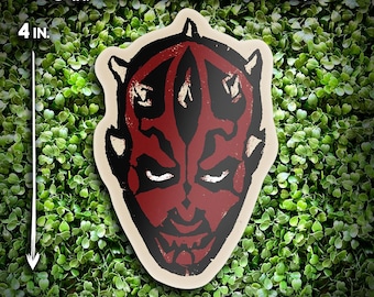 Adesivo in vinile con stampa a blocchi di Darth Maul, Star Wars Grunge.
