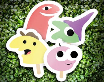 Pacchetto di adesivi estivi "Amici sorridenti", con un design a tema gelato che si scioglie, ispirato alla serie di Adult Swim.
