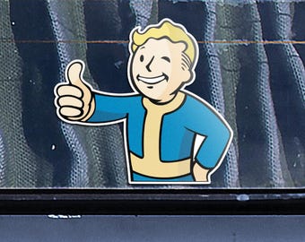 Adesivo per paraurti auto "Vault Boy Car Window Peeker" - Fallout 4