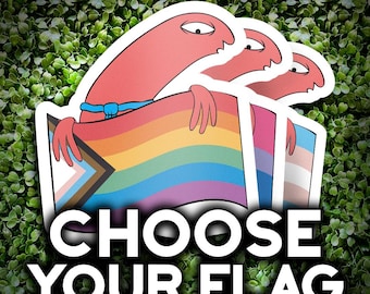 LGBTQ+ Scegli la tua bandiera Allan di Smiling Friends Adesivo impermeabile per laptop