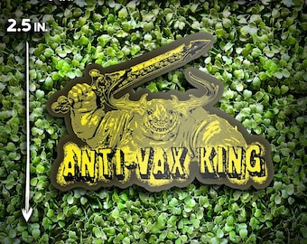 Adesivo grunge ispirato a Warhammer 40k con Nurgle, re antivaccinista.