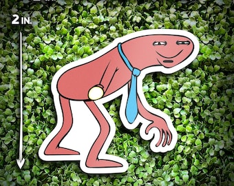 Adesivo per laptop con Allan sorridente e amici rivolti frontalmente - Adesivo impermeabile Creepy Adult Swim